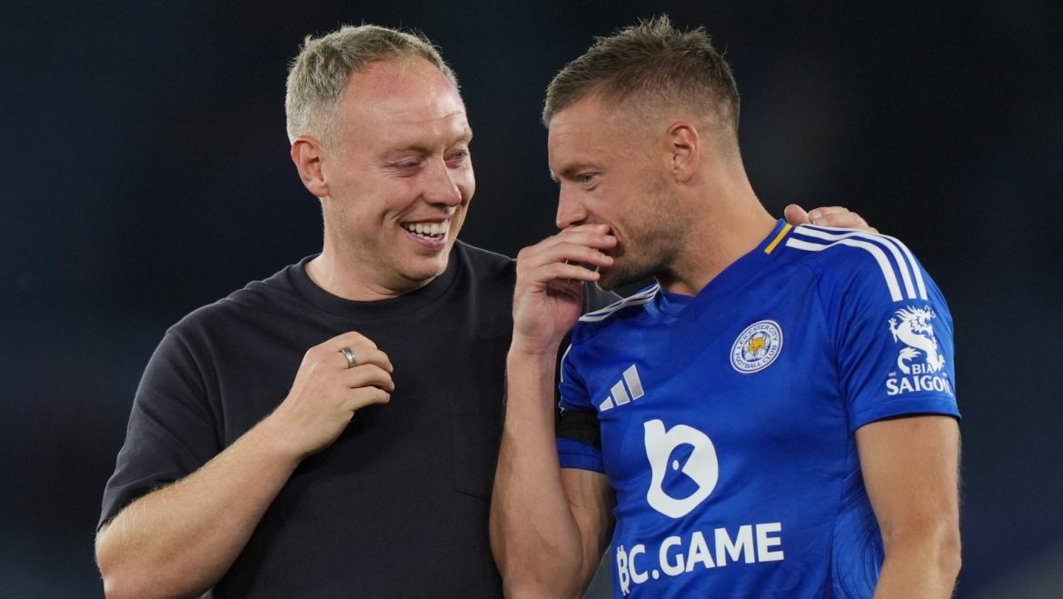 Steve Cooper with Jamie Vardy