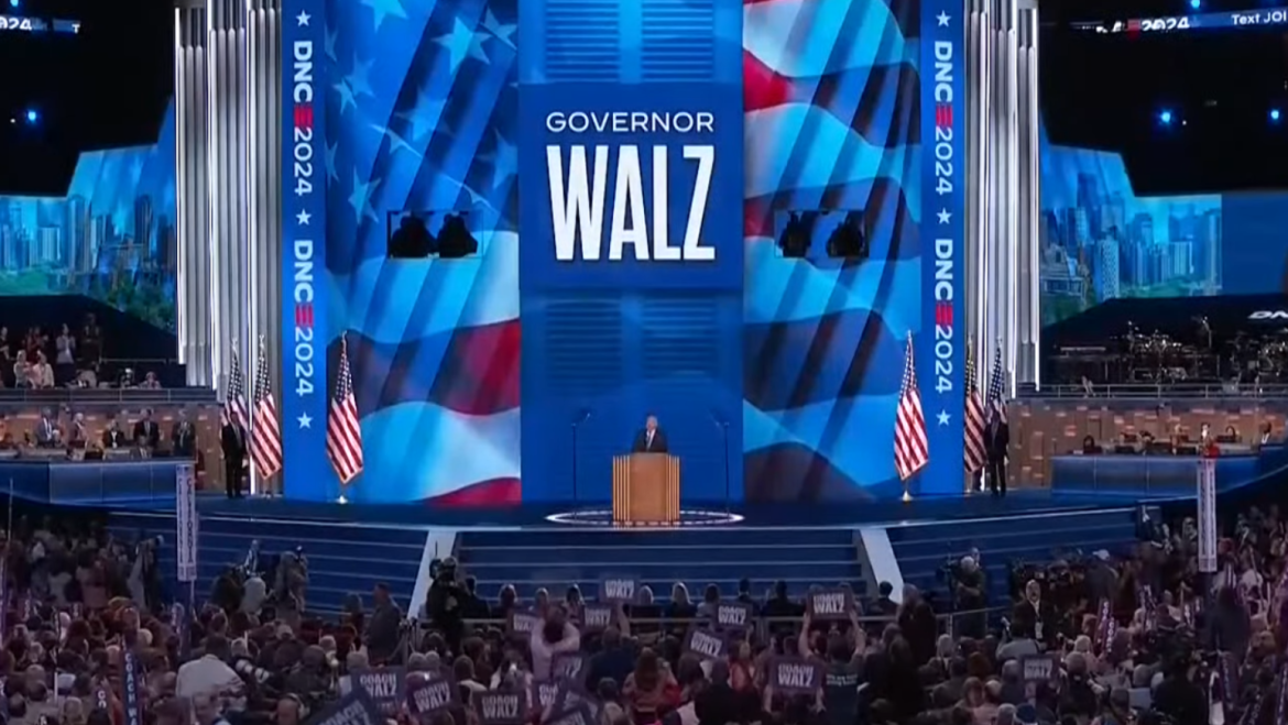 Tim Walz accepted the nomination for vice president in a Democratic National Convention speech