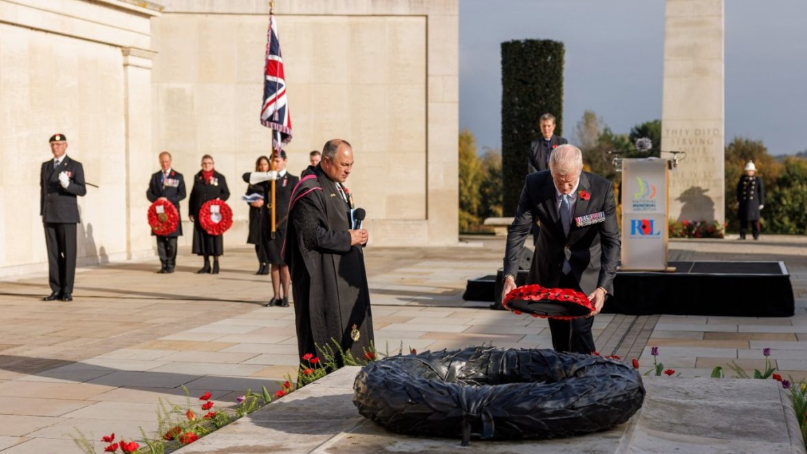 Wreath-laying ceremony at the National Memorial Arboretum