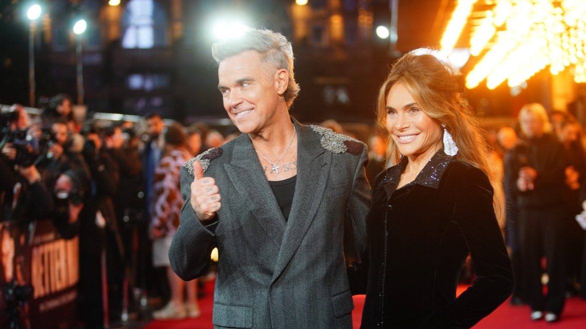 Robbie Williams and Ayda Field at the European premiere for his film Better Man