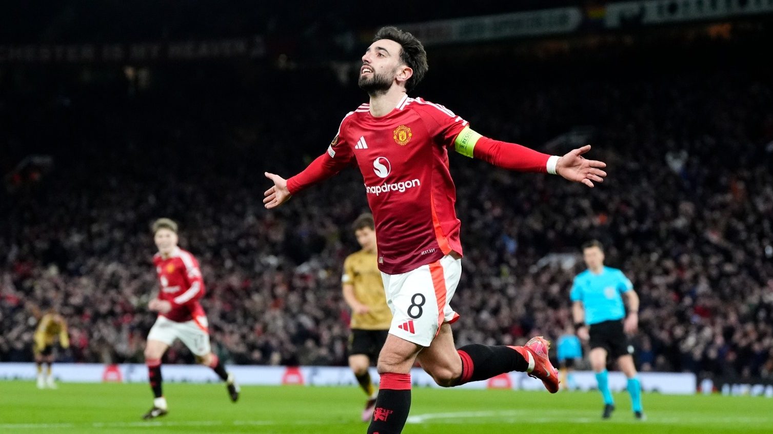 Bruno Fernandes scored a hat-trick as United saw off 10-man Real Sociedad 4-1 at Old Trafford