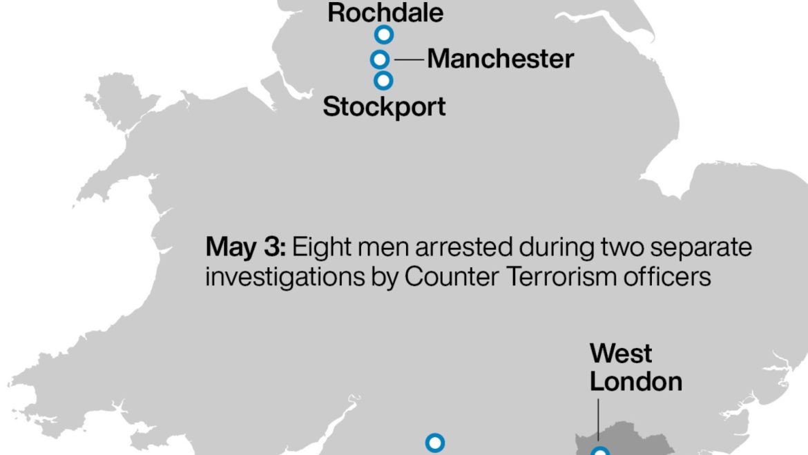 Eight terror arrests across England