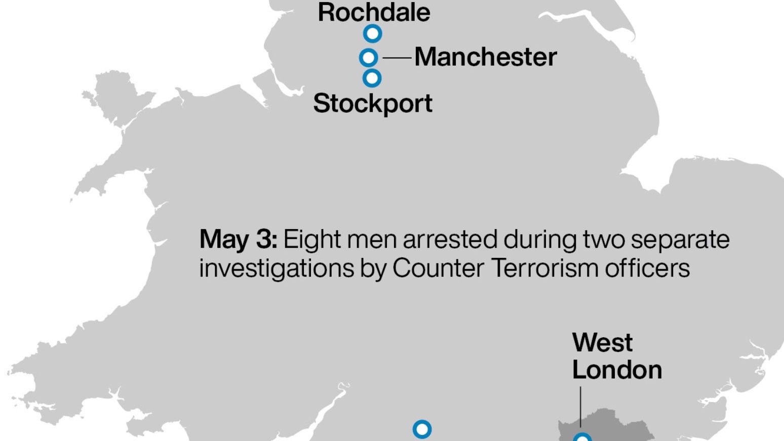 Eight terror arrests across England