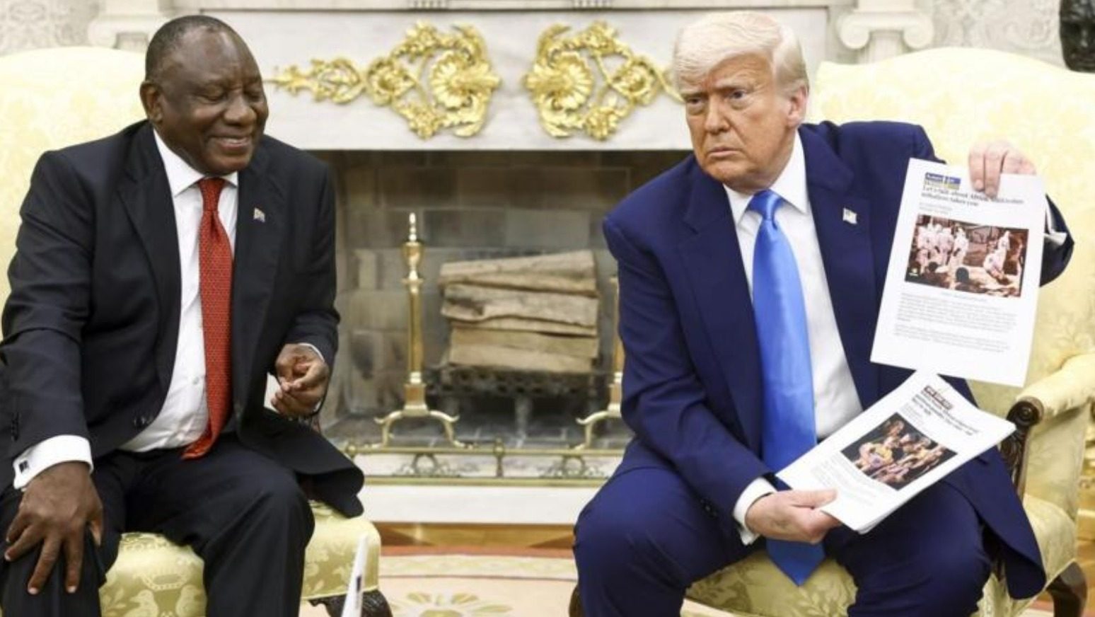 Trump uses White House meeting to confront South African president over farmers