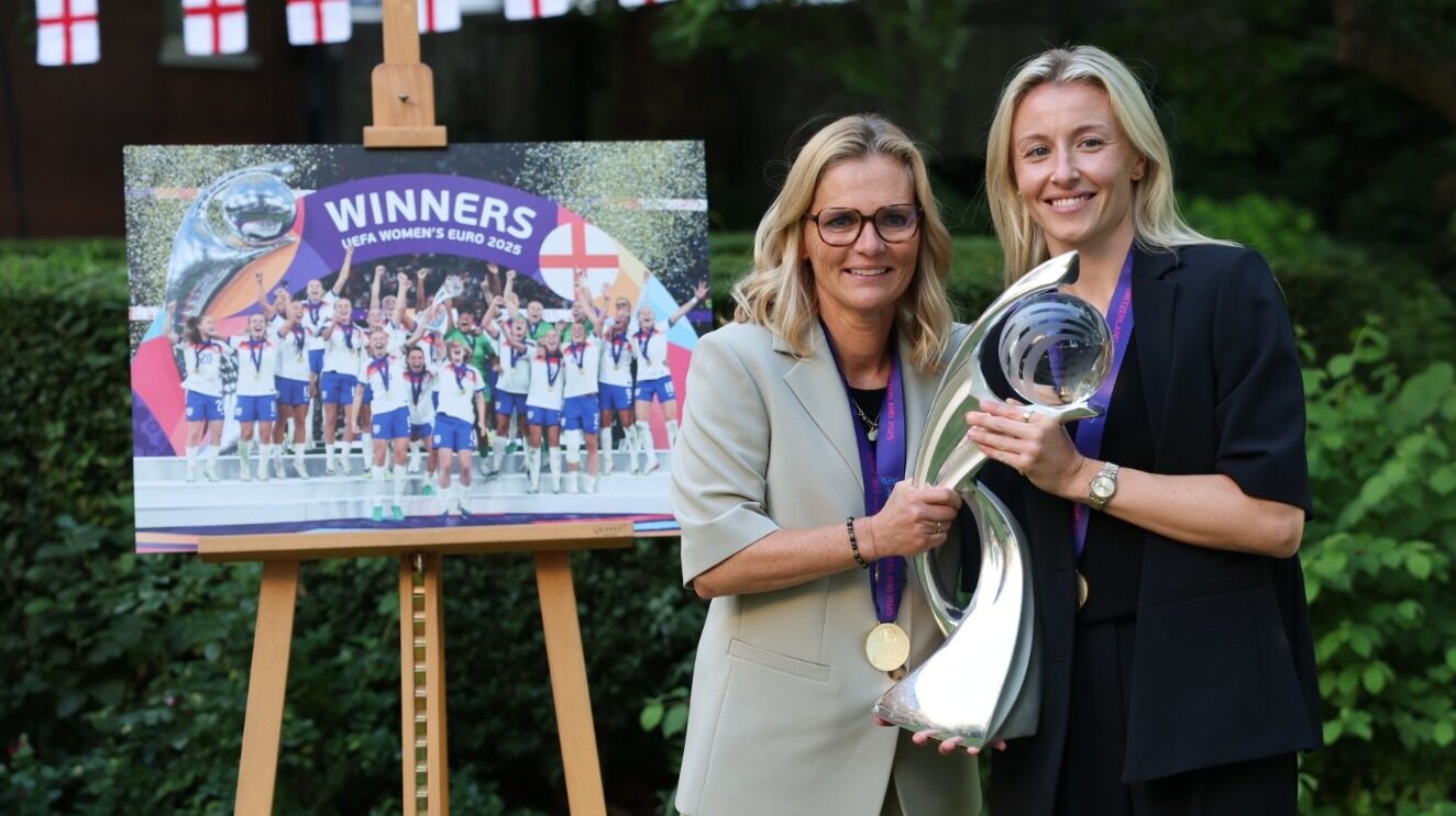 Lionesses lift Euros trophy in front of thousands at Buckingham Palace